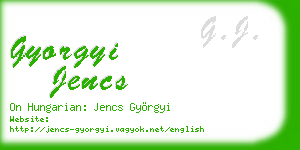 gyorgyi jencs business card