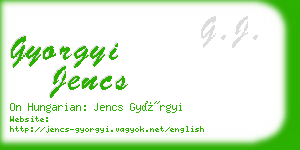 gyorgyi jencs business card